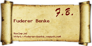 Fuderer Benke névjegykártya